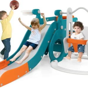 6 in 1 Toddler Swing and Slide Playset,