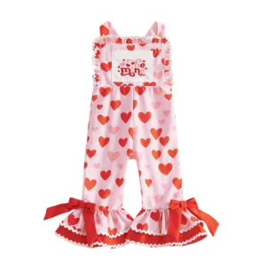 Girls Heart Print Flare Pants
